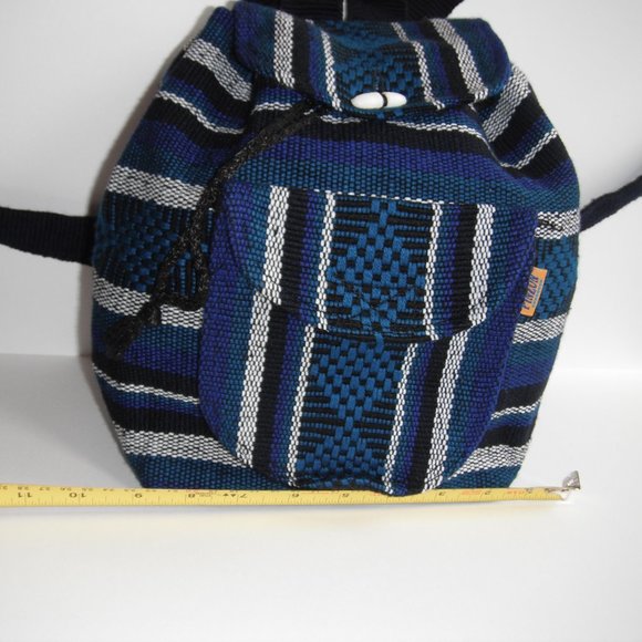 Artesanias Mr. Pinzon Woven Drawstring Boho Hippie Bag Rasta Back Pack Rainbow - Picture 4 of 11